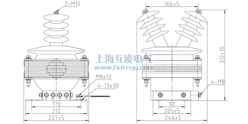 FDEG8放電線圈外形尺寸，FDGE8/11/√3-1.7-1尺寸圖